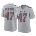 BIPIHUC B.Bills #47 Christian Benford Player Gray Fashion Home Game Stitched Jerseys