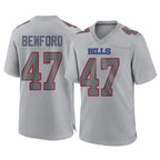 BIPIHUC B.Bills #47 Christian Benford Player Gray Fashion Home Game Stitched Jerseys