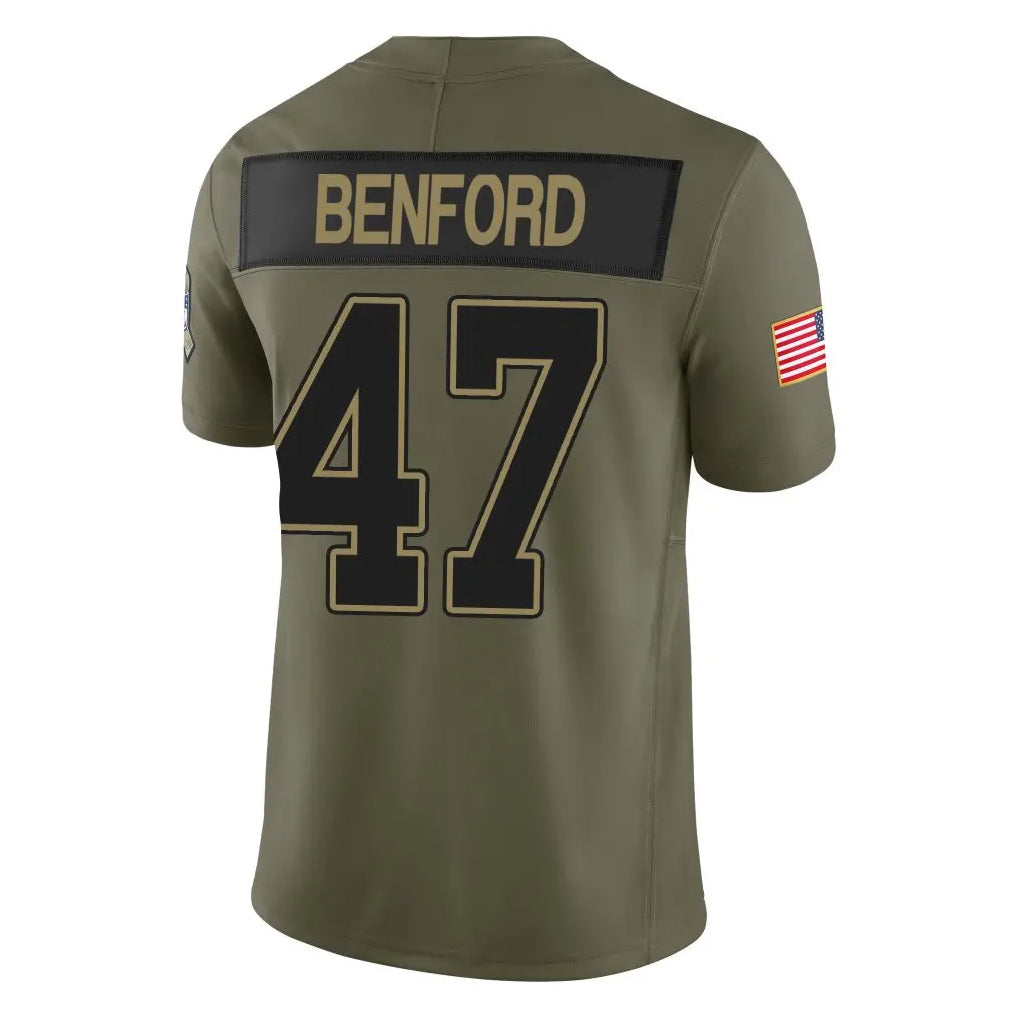 BIPIHUC B.Bills #47 Christian Benford Player Olive Salute to Service Vapor F.U.S.E. Limited Stitched Jerseys