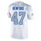BIPIHUC B.Bills #47 Christian Benford Player White Rivalries Collection Limited Home Game Stitched Jerseys