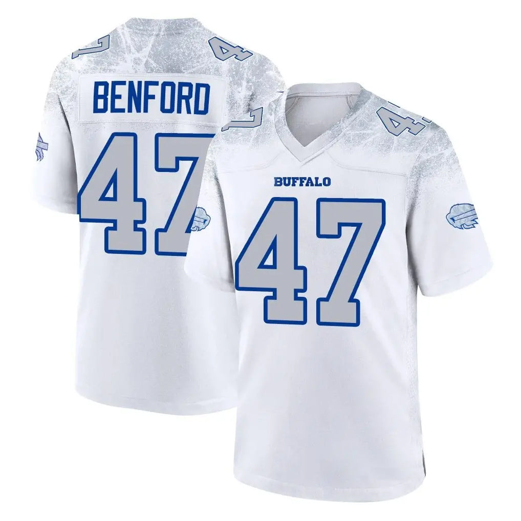 BIPIHUC B.Bills #47 Christian Benford Player White Rivalries Collection Limited Stitched Jerseys
