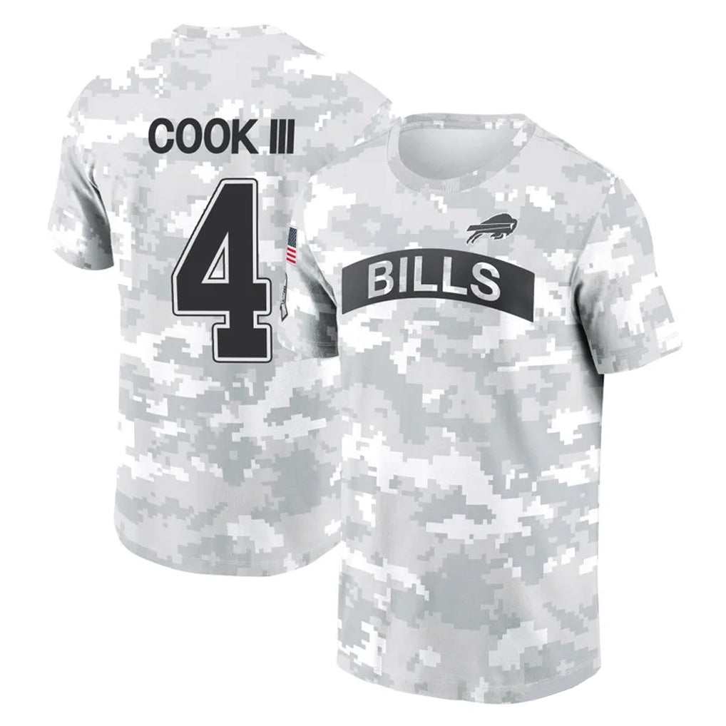 BIPIHUC B.Bills #4 James Cook III Player Arctic Camo Salute to Service T-Shirt Hoodies Stitched Jerseys