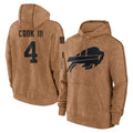 BIPIHUC B.Bills #4 James Cook III Player Brown Salute to Service Hoodies Stitched Jerseys