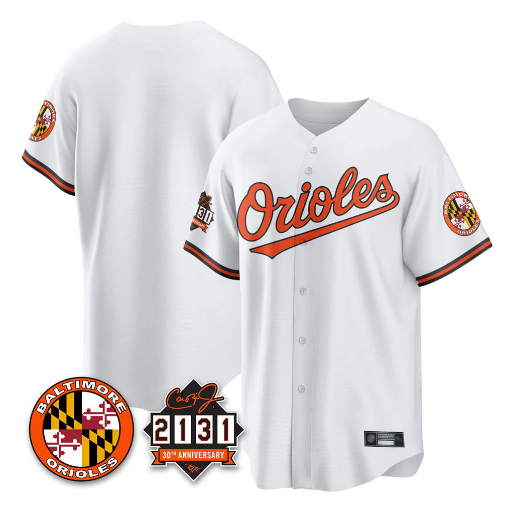 BIPIHUC B.Orioles White 30th Anniversary of 2131 Home Game Blank Player Stitched Jerseys