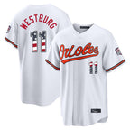 BIPIHUC B.Orioles #11 Jordan Westburg Player White USA 250 Fourth of July Home Game Stitched Jerseys