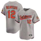 BIPIHUC B.Orioles #12 Dylan Beavers Player Gray Limited Home Game Stitched Jerseys