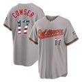 BIPIHUC B.Orioles #17 Colton Cowser Player Gray USA 250 Fourth of July Home Game Stitched Jerseys
