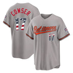BIPIHUC B.Orioles #17 Colton Cowser Player Gray USA 250 Fourth of July Home Game Stitched Jerseys