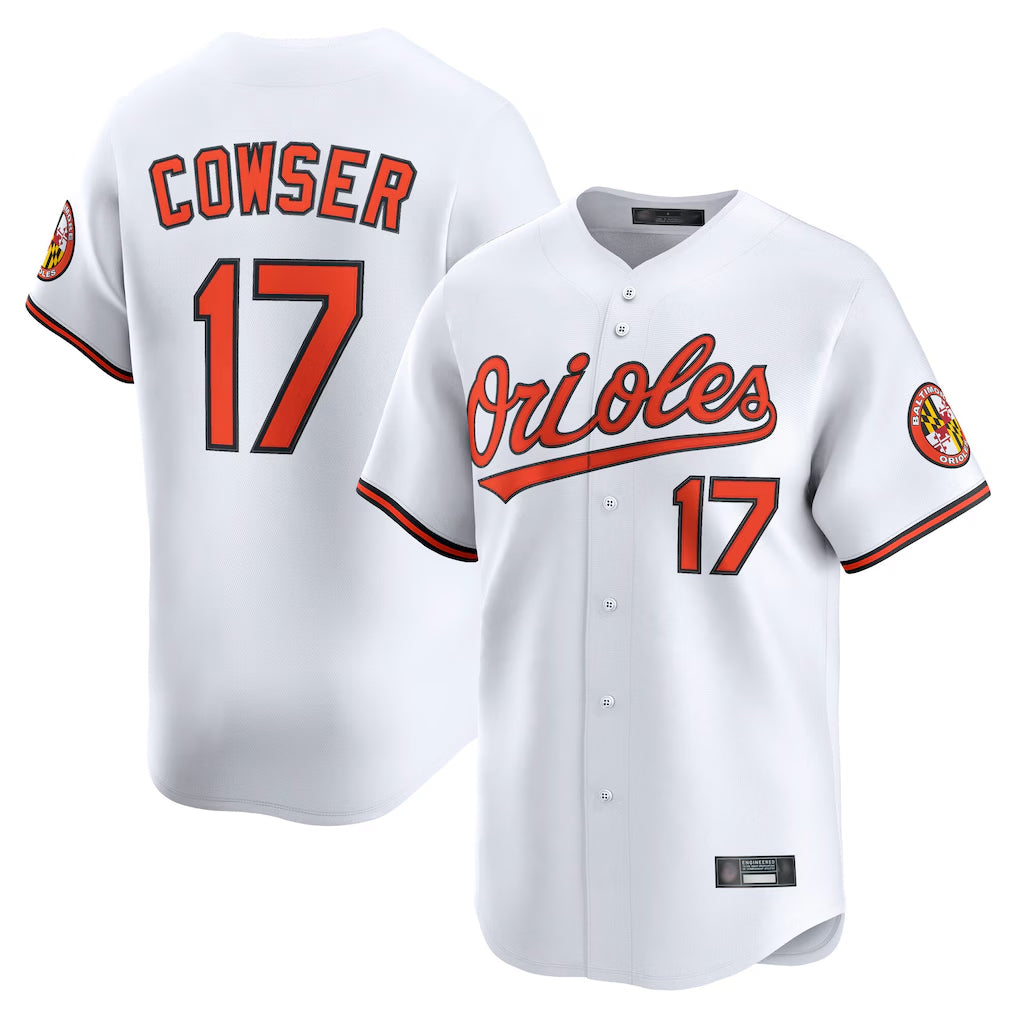 BIPIHUC B.Orioles #17 Colton Cowser Player White Limited Home Game Stitched Jerseys
