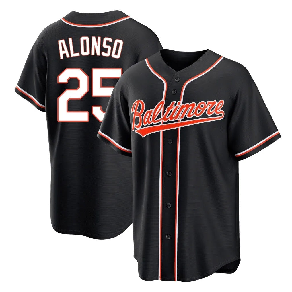 BIPIHUC B.Orioles #25 Pete Alonso Player Black Out Home Game Stitched Jerseys