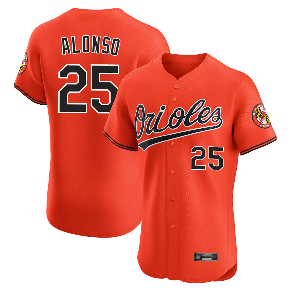 BIPIHUC B.Orioles #25 Pete Alonso Player Orange Limited Elite Home Game Stitched Jerseys