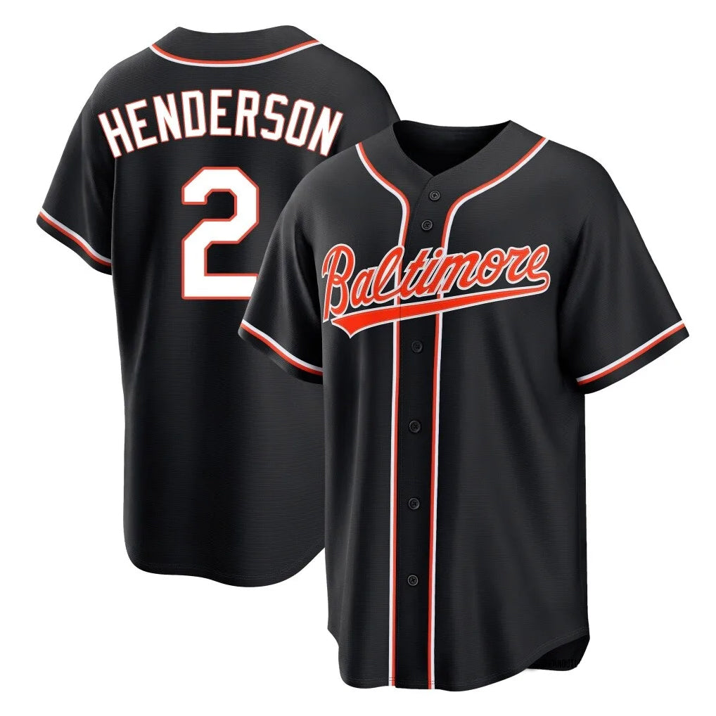 BIPIHUC B.Orioles #2 Gunnar Henderson Player Black Out Home Game Stitched Jerseys