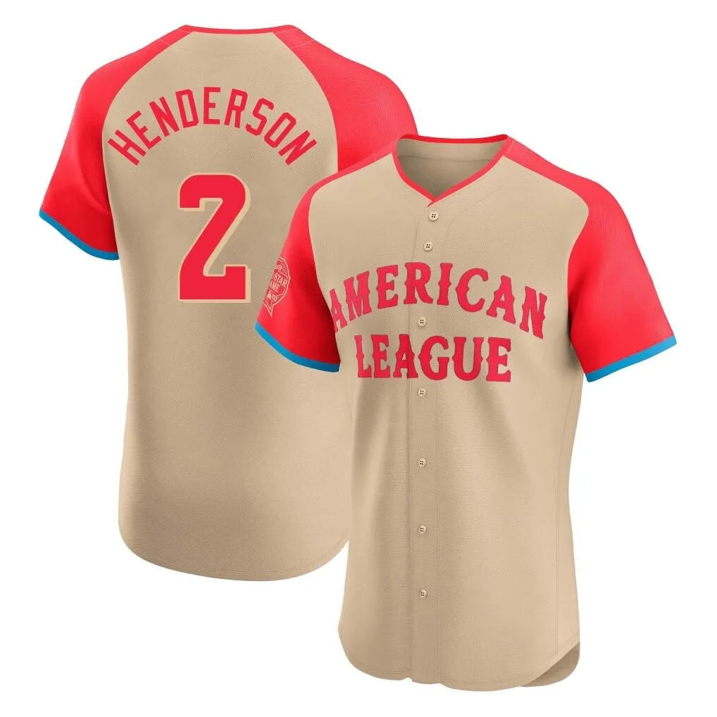 BIPIHUC B.Orioles #2 Gunnar Henderson Player Cream American League All-Star Limited Elite Home Game Stitched Jerseys