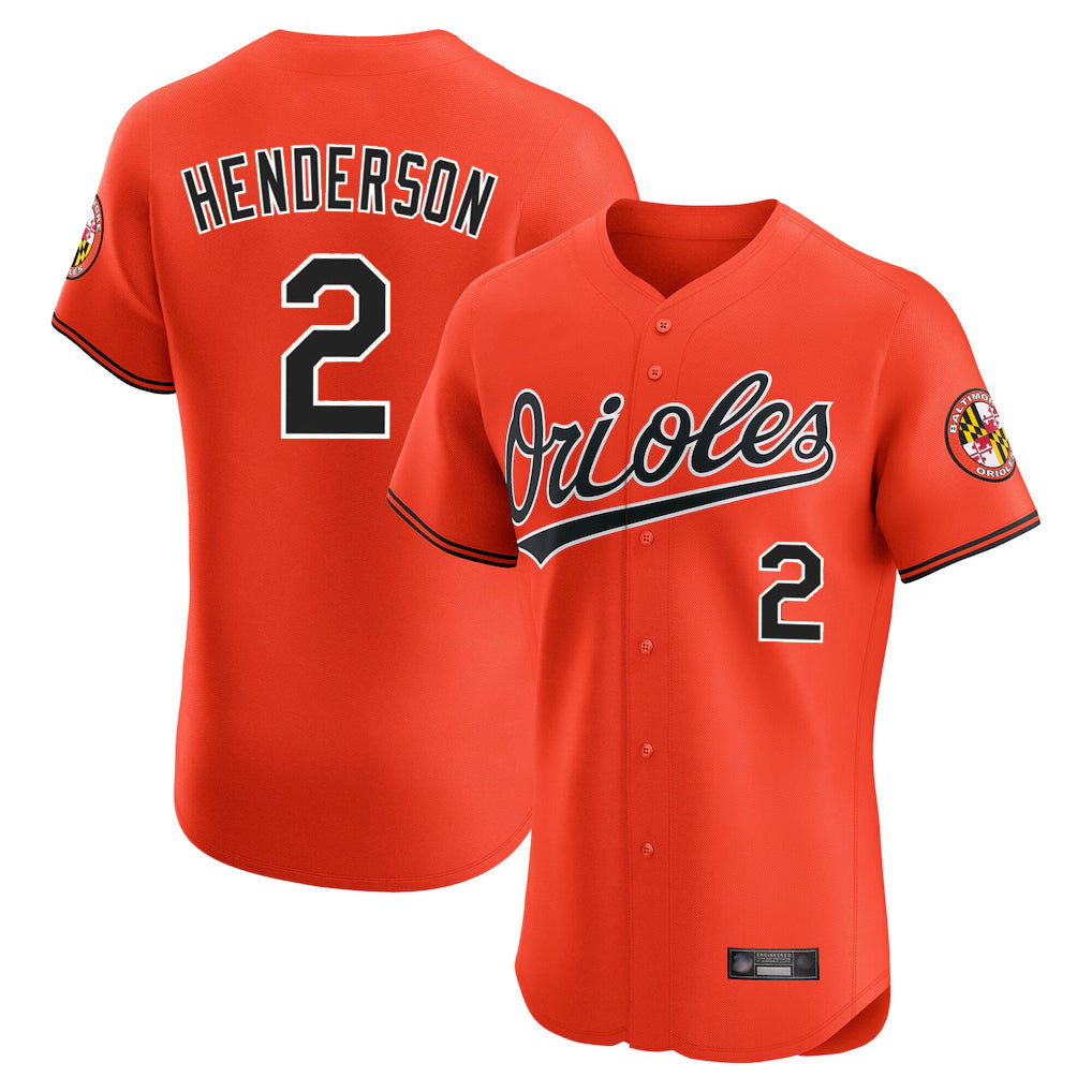 BIPIHUC B.Orioles #2 Gunnar Henderson Player Orange Limited Elite Home Game Stitched Jerseys