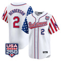 BIPIHUC B.Orioles #2 Gunnar Henderson Player White USA 250 Independence Day Vapor Premier Limited Home Game Stitched Jerseys
