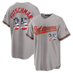 BIPIHUC B.Orioles #35 Adley Rutschman Gray USA 250 Fourth of July Road Stadium Jersey