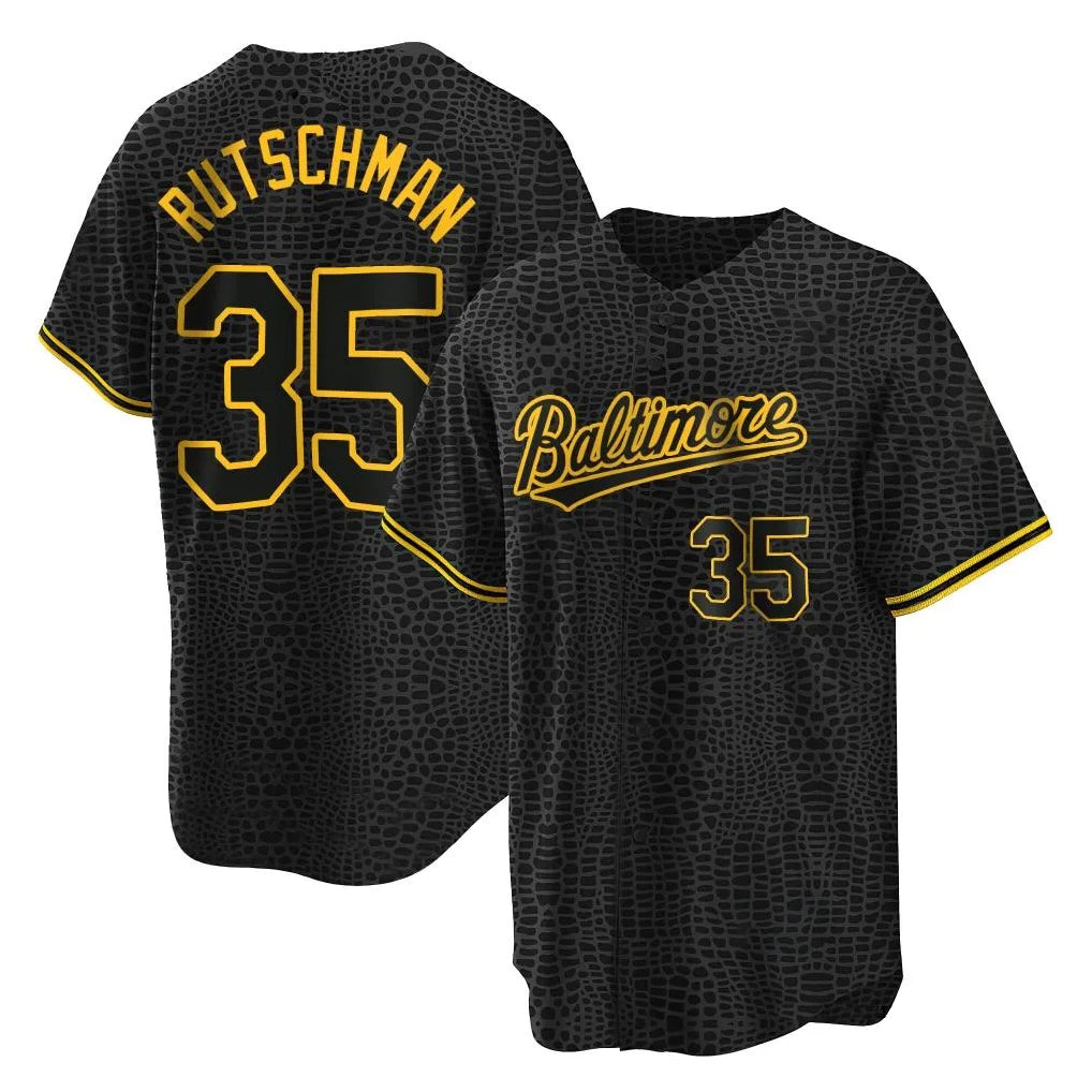 BIPIHUC B.Orioles #35 Adley Rutschman Player Black Snake Skin City Home Game Stitched Jerseys