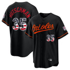 BIPIHUC B.Orioles #35 Adley Rutschman Player Black USA 250 Fourth of July Home Game Stitched Jerseys
