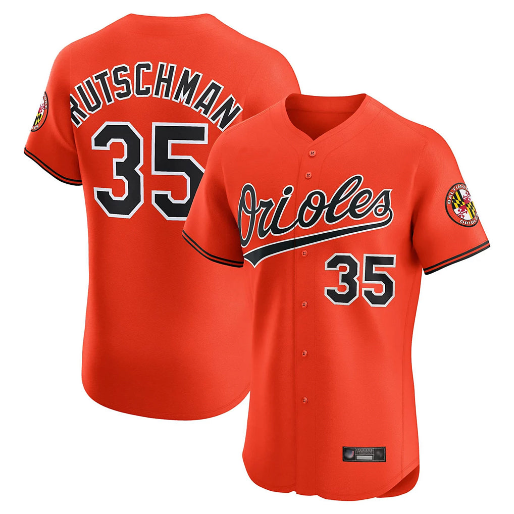 BIPIHUC B.Orioles #35 Adley Rutschman Player Orange Limited Elite Home Game Stitched Jerseys