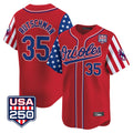 BIPIHUC B.Orioles #35 Adley Rutschman Player Red USA 250 Independence Day Vapor Premier Limited Home Game Stitched Jerseys