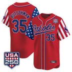 BIPIHUC B.Orioles #35 Adley Rutschman Player Red USA 250 Independence Day Vapor Premier Limited Home Game Stitched Jerseys