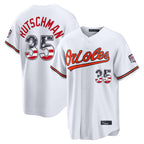 BIPIHUC B.Orioles #35 Adley Rutschman Player White USA 250 Fourth of July Home Game Stitched Jerseys