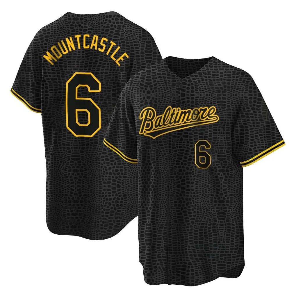 BIPIHUC B.Orioles #6 Ryan Mountcastle Player Black Snake Skin City Home Game Stitched Jerseys
