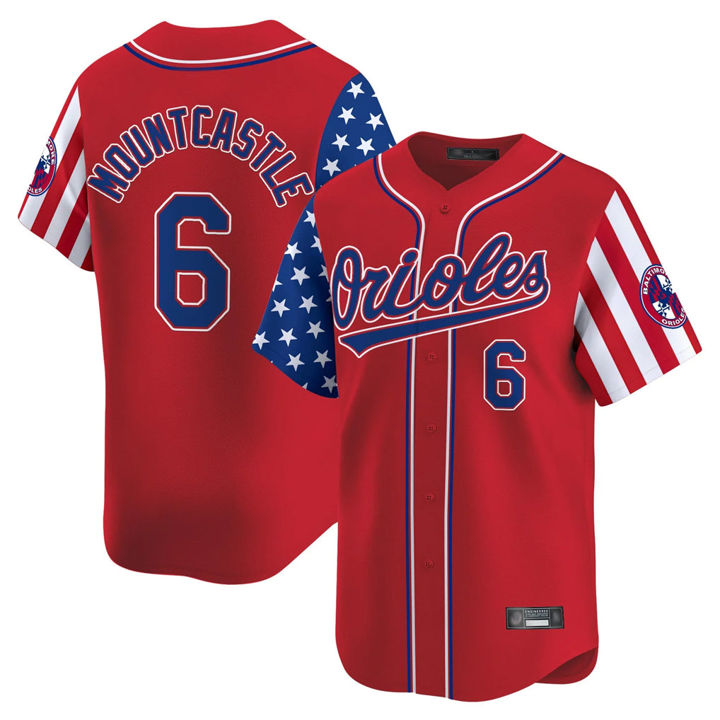 BIPIHUC B.Orioles #6 Ryan Mountcastle Player Red Independence Day Vapor Premier Limited Home Game Stitched Jerseys