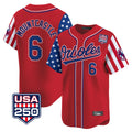 BIPIHUC B.Orioles #6 Ryan Mountcastle Player Red USA 250 Independence Day Vapor Premier Limited Home Game Stitched Jerseys