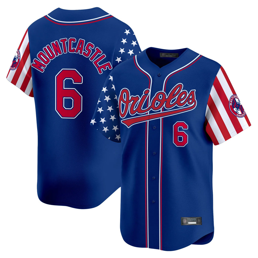 BIPIHUC B.Orioles #6 Ryan Mountcastle Player Royal Independence Day Vapor Premier Limited Home Game Stitched Jerseys