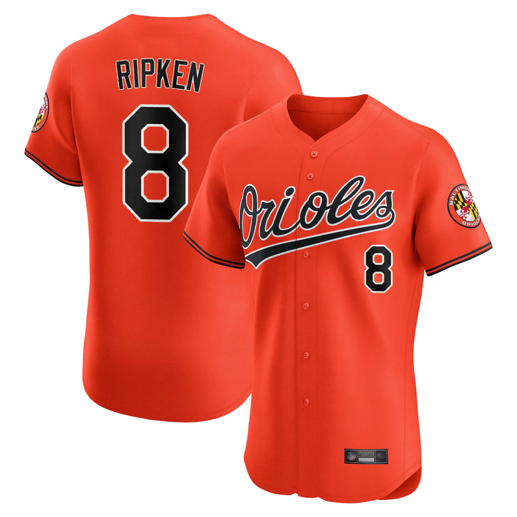 BIPIHUC B.Orioles #8 Cal Ripken Player Orange Limited Elite Home Game Stitched Jerseys