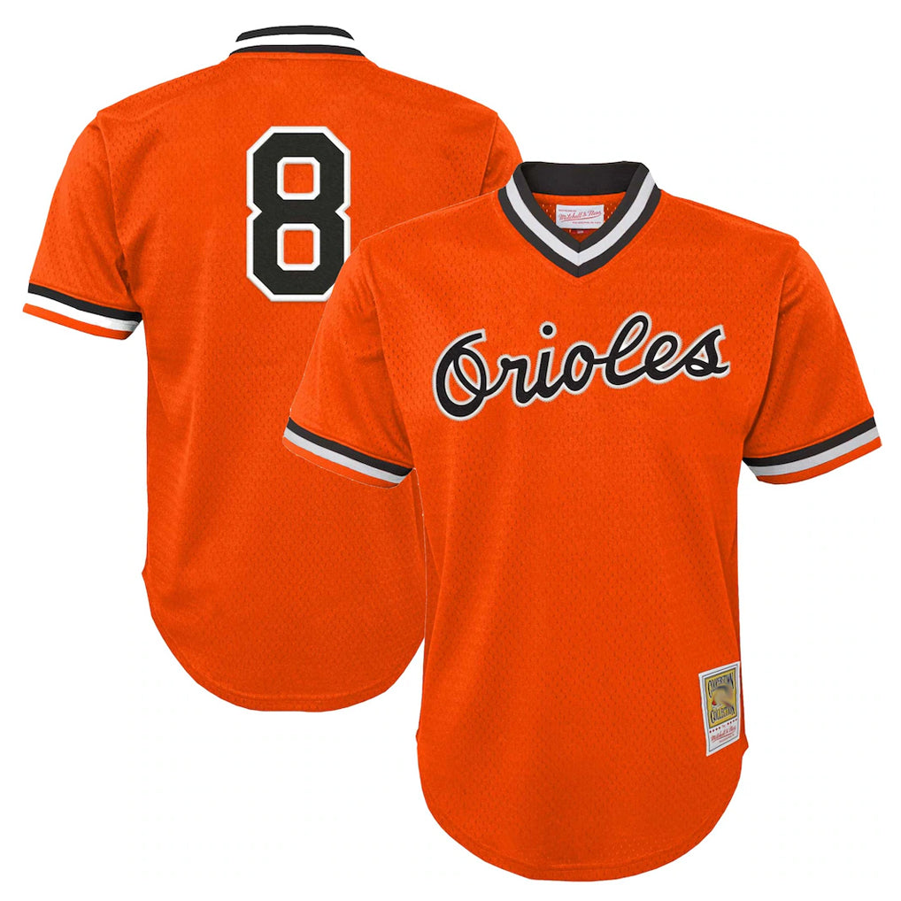 BIPIHUC B.Orioles #8 Cal Ripken Player Orange Mitchell & Ness Cooperstown Collection Mesh T-shirt Game Stitched Jerseys