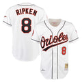 BIPIHUC B.Orioles #8 Cal Ripken Player White Mitchell & Ness Home Game Stitched Jerseys