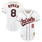 BIPIHUC B.Orioles #8 Cal Ripken Player White Mitchell & Ness Home Game Stitched Jerseys