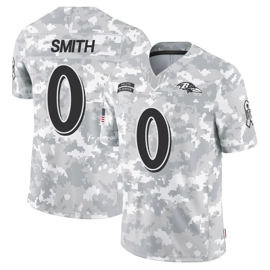BIPIHUC B.Ravens #0 Roquan Smith Player Arctic Camo Salute to Service Limited Stitched Jerseys