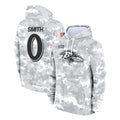 BIPIHUC B.Ravens #0 Roquan Smith Player Arctic Camo Salute to Service Pullover Hoodie Stitched Jerseys