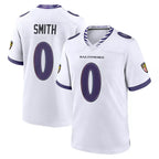 BIPIHUC B.Ravens #0 Roquan Smith Player White Purple Home Game Stitched Jerseys