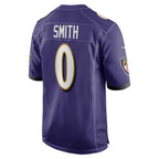 BIPIHUC B.Ravens #0 Roquan Smith Purple Team Game Stitched Jersey