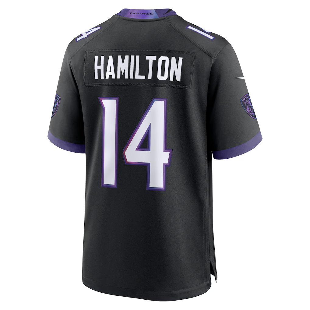 BIPIHUC B.Ravens #14 Kyle Hamilton Black Alternate Game Stitched Jerseys