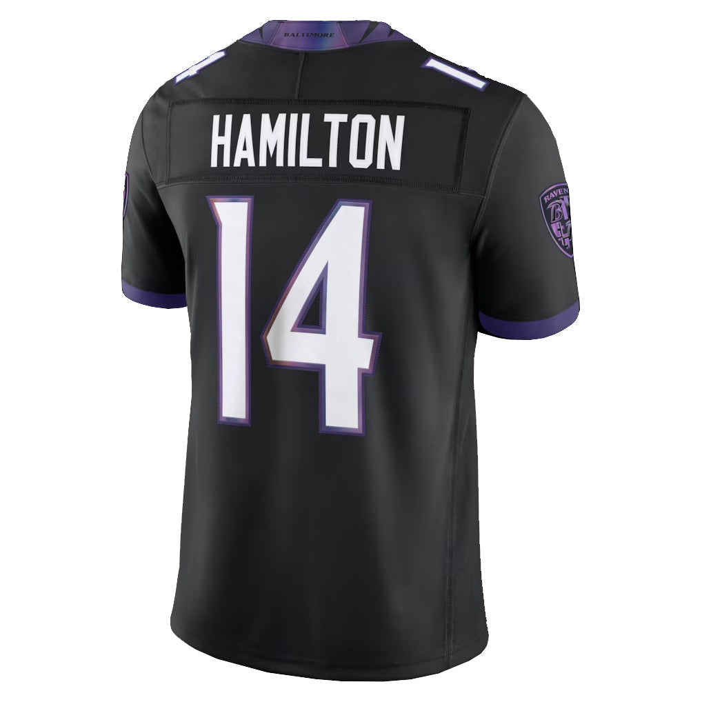BIPIHUC B.Ravens #14 Kyle Hamilton Player Black Limited Elite Home Game Stitched Jerseys