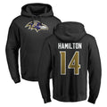 BIPIHUC B.Ravens #14 Kyle Hamilton Player Black Pullover Hoodie Stitched Jerseys