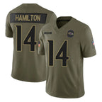 BIPIHUC B.Ravens #14 Kyle Hamilton Player Olive Salute To Service Limited Home Game Stitched Jerseys