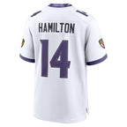 BIPIHUC B.Ravens #14 Kyle Hamilton Player White Home Game Stitched Jerseys