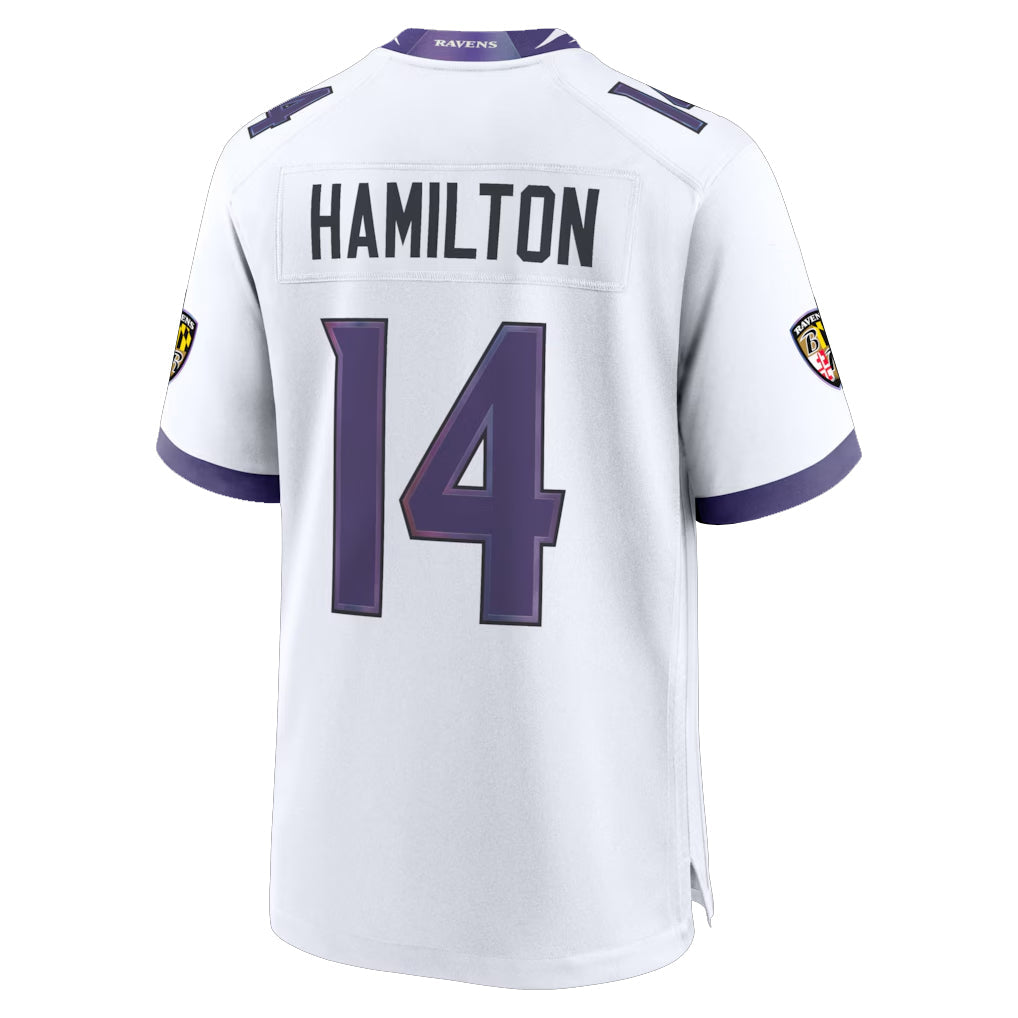 BIPIHUC B.Ravens #14 Kyle Hamilton Player White Home Game Stitched Jerseys