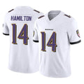 BIPIHUC B.Ravens #14 Kyle Hamilton Player White Vapor F.U.S.E. Limited Elite Home Game Stitched Jerseys