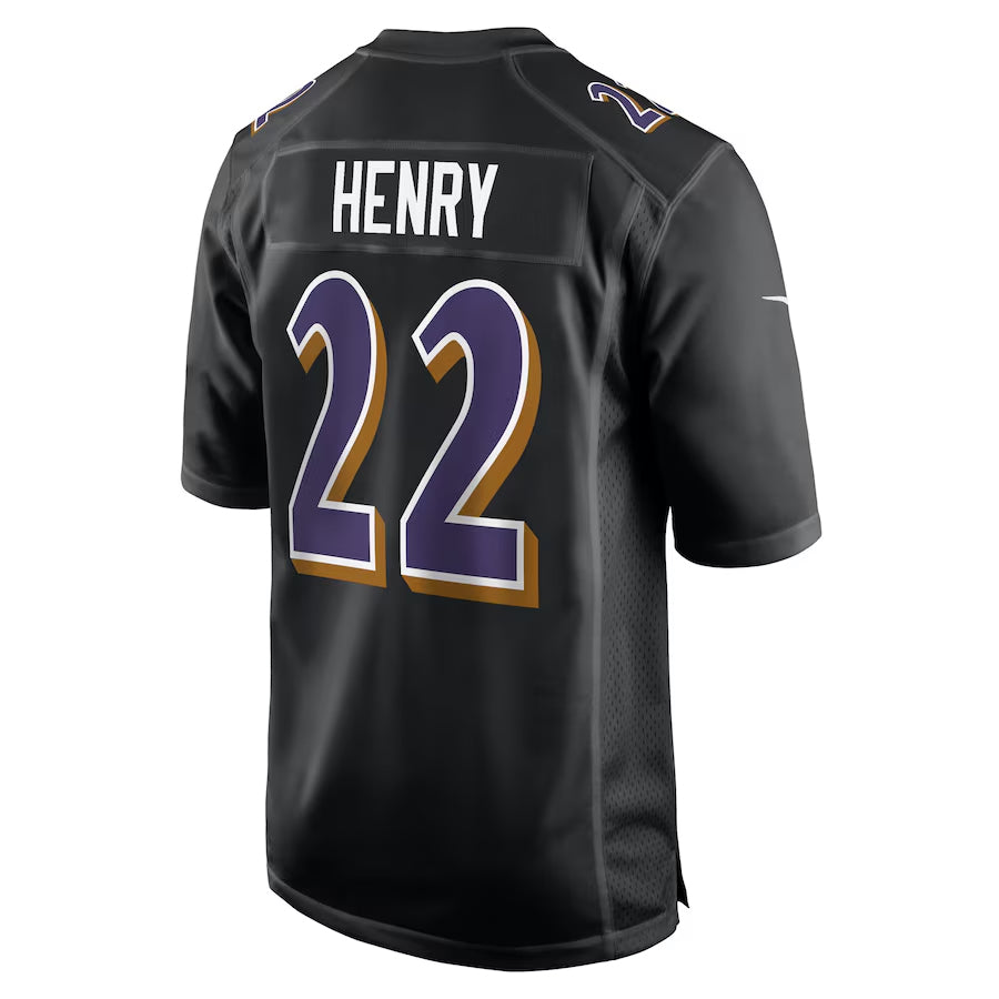 BIPIHUC B.Ravens #22 Derrick Henry Player Carbon Black Fashion Home Game Stitched Jerseys