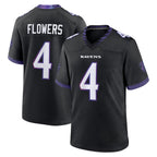 BIPIHUC B.Ravens #4 Zay Flowers Player Black Home Game Stitched Jerseys