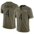 BIPIHUC B.Ravens #4 Zay Flowers Player Olive Salute To Service Limited Stitched Jerseys