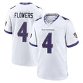 BIPIHUC B.Ravens #4 Zay Flowers Player White Home Game Stitched Jerseys