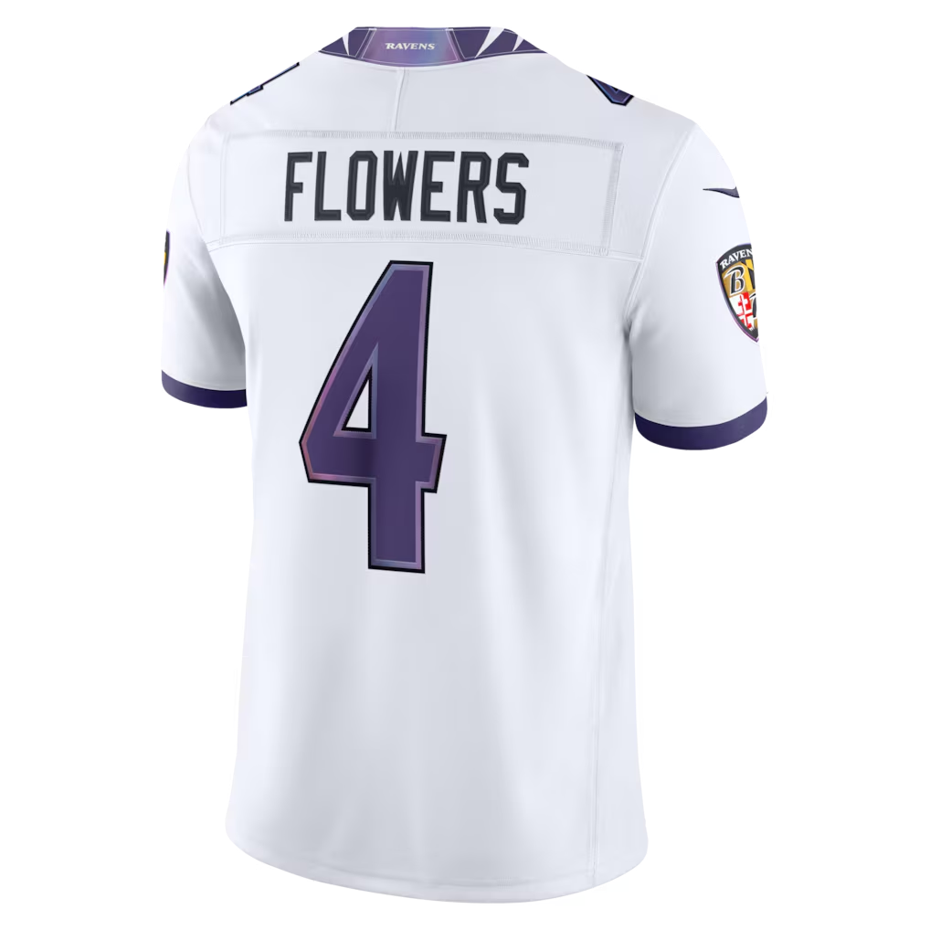 BIPIHUC B.Ravens #4 Zay Flowers White Vapor F.U.S.E. Stitched Limited Jerseys